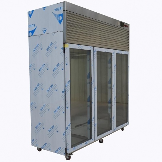 Directa de la fábrica de acero inoxidable 304 de la puerta de vidrio seco de carne de res de edad gabinete de la pantalla 