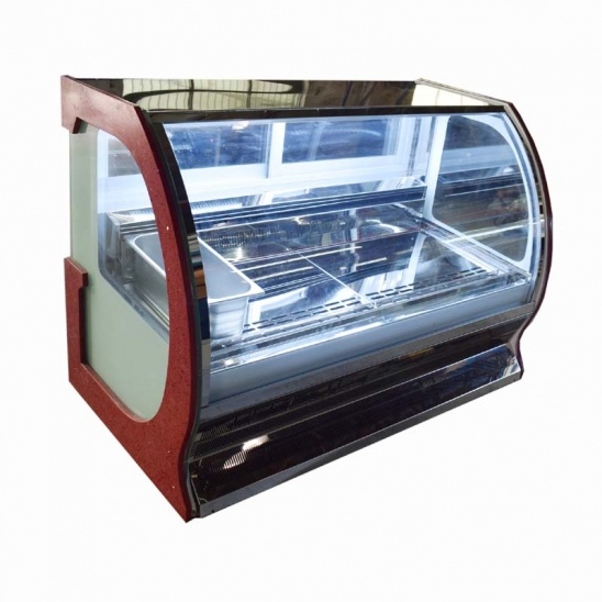 Escritorio pequeño refrigerado por aire de baja temperatura de helado de gabinete de la pantalla 