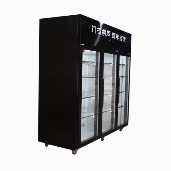 Personalizada 3 puertas de acero inoxidable de conservación de los alimentos de la pantalla cocina congelador 