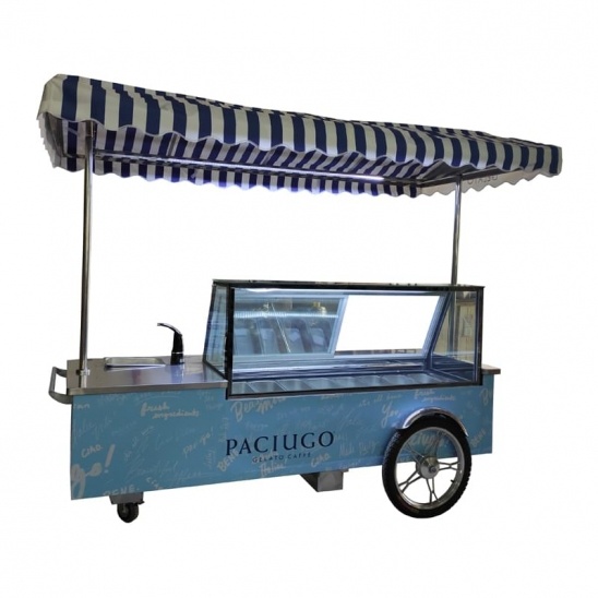 Personalizada sola fila 8 bandejas móviles exhibición de helados carro congelador 