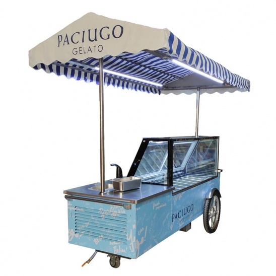 Personalizada sola fila 8 bandejas móviles exhibición de helados carro congelador 