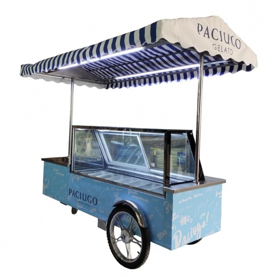 Personalizada sola fila 8 bandejas móviles exhibición de helados carro congelador 