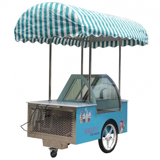 móvil personalizado helado carrito congelador con pantalla de helado 