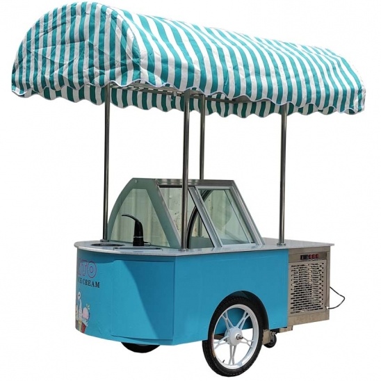 móvil personalizado helado carrito congelador con pantalla de helado 