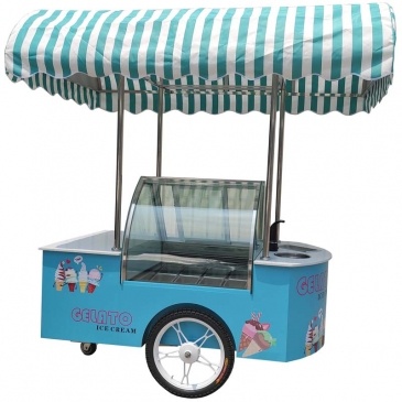 carro de exhibición de helado móvil