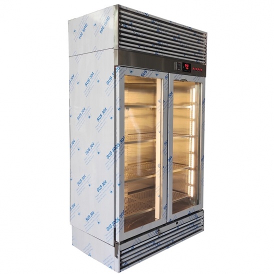suministro personalizable Vitrina madura de carne seca de doble puerta con puerta de vidrio 