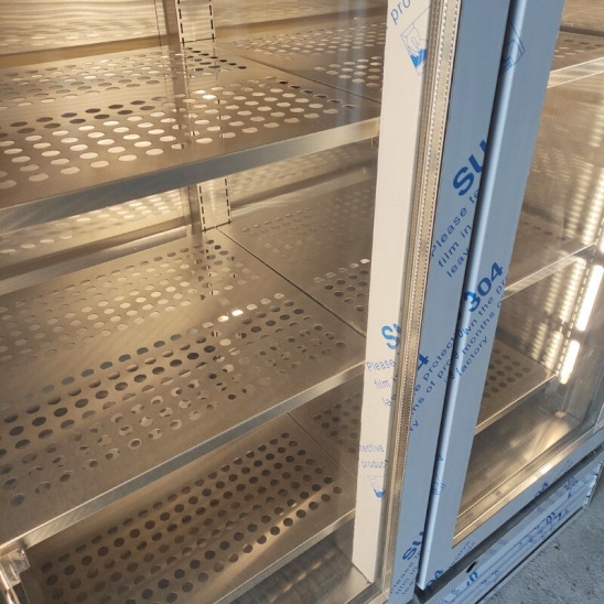 suministro personalizable Vitrina madura de carne seca de doble puerta con puerta de vidrio 