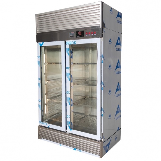 suministro personalizable Vitrina madura de carne seca de doble puerta con puerta de vidrio 